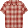 Lucky Brand Classic Fit Short Sleeve Western Sport Shirt, Red Plaid