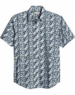Jaymes Modern Fit Camp Shirt, Blue Floral