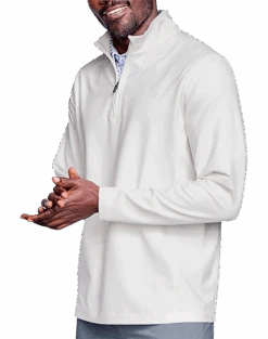 Johnston & Murphy Modern Fit 1/4 Zip Sweater, White Heather