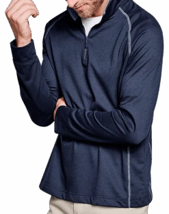 Johnston & Murphy Modern Fit XC4 Raglan 1/4 Zip Sweater, Navy