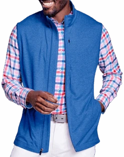 Johnston & Murphy Modern Fit XC4 Performance Full Zip Vest, Blue