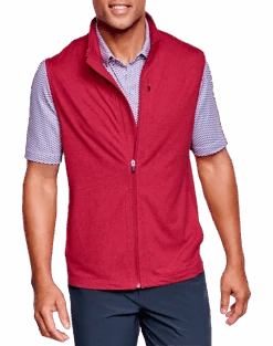 Johnston & Murphy Modern Fit XC4 Performance Full Zip Vest, Red