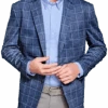 Johnston & Murphy Modern Fit XC Flex Knit Blazer, Blue Windowpane