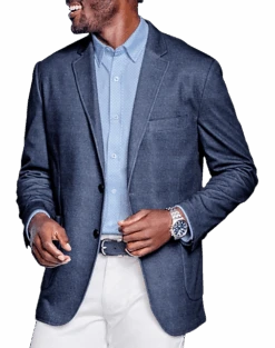 Johnston & Murphy Modern Fit Flex Knit Blazer, Navy Glen Plaid