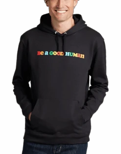 The Phluid Project Classic Fit Be A Good Human Graphic Hoodie, Black