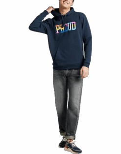 The Phluid Project Classic Fit Proud Graphic Hoodie, White -Men's Wear House Shop MW40 6NMK 01 THE PHLUID PROJECT NAVY ALT2 1