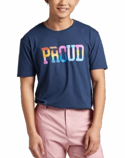 The Phluid Project Classic Fit Proud Graphic Crew, Navy