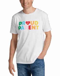 The Phluid Project Classic Fit Proud Parent Graphic Crew, White