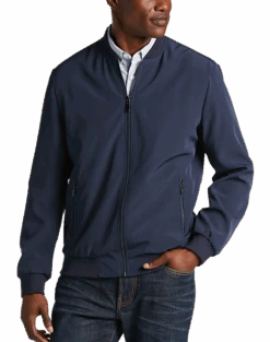 Michael Strahan Modern Fit Bomber Jacket, Black