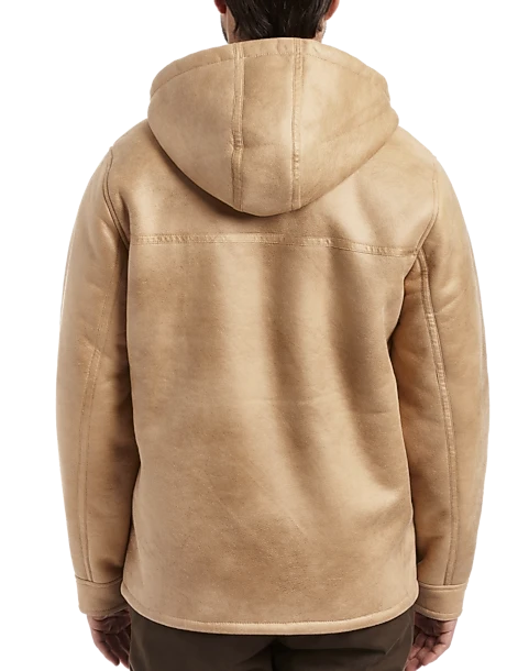 Rainforest Classic Fit Faux Nubuck Hooded Jacket, Tan 2 Rainforest Classic Fit Faux Nubuck Hooded Jacket, Tan - Image 2