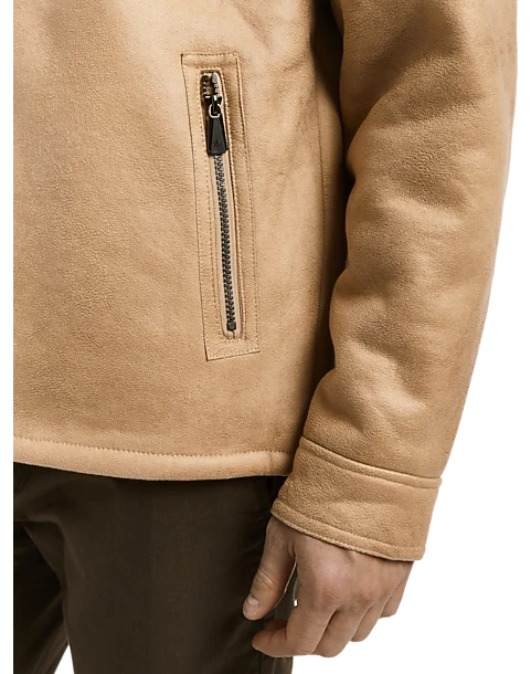 Rainforest Classic Fit Faux Nubuck Hooded Jacket, Tan 3 Rainforest Classic Fit Faux Nubuck Hooded Jacket, Tan - Image 3