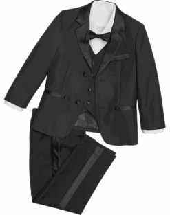 Peanut Butter Collection Slim Fit Toddlers Tuxedo, Black