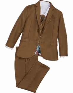 Peanut Butter Collection Slim Fit Toddlers Tuxedo, Brown