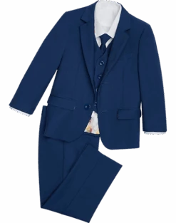 Peanut Butter Collection Slim Fit Toddlers Tuxedo, Cobalt Blue