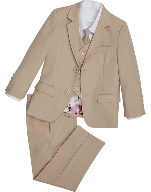 Peanut Butter Collection Slim Fit Toddlers Tuxedo, Sand 1 Peanut Butter Collection Slim Fit Toddlers Tuxedo, Sand