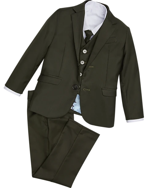Peanut Butter Collection Slim Fit Toddlers Tuxedo, Olive 1 Peanut Butter Collection Slim Fit Toddlers Tuxedo, Olive